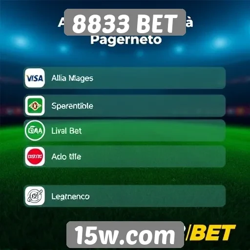 Métodos de pagamento aceitos na plataforma 8833 BET
